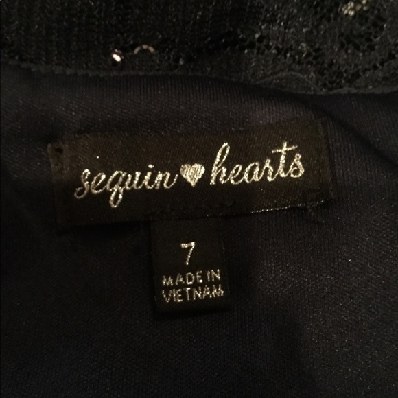 Sequin Hearts Navy 2-pc Lace Prom Dress - Picture 8 of 8